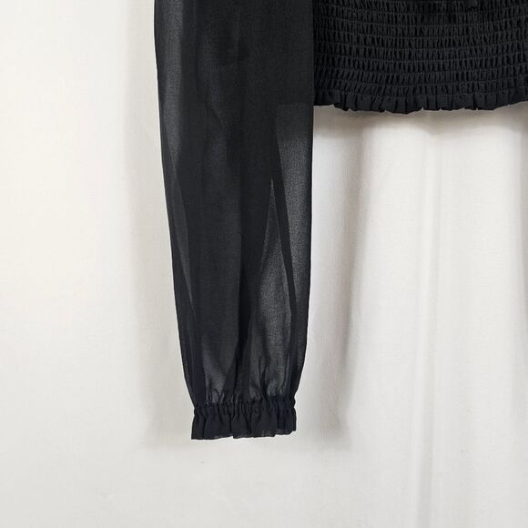 Aritzia Wilfred Smocked Blouse in Black - Size S - Picture 6 of 9